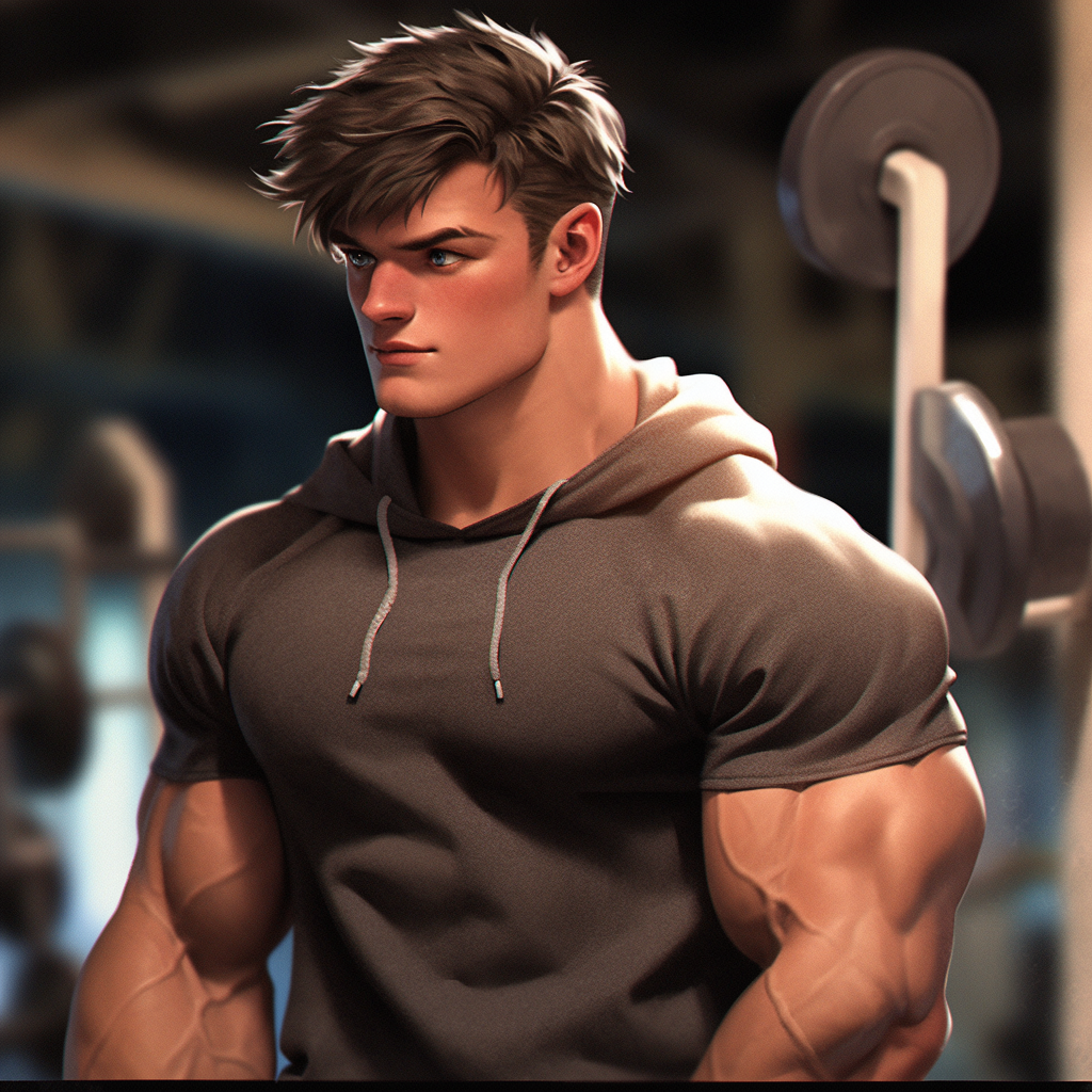 Jeff Seid showcasing his impressive muscles at the gym