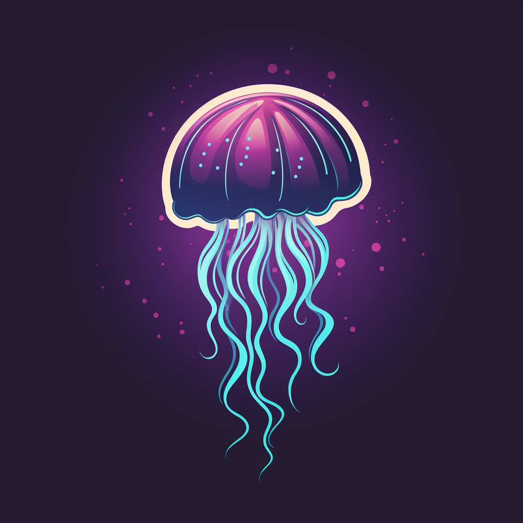 Colorful jellyfish logo in comic style