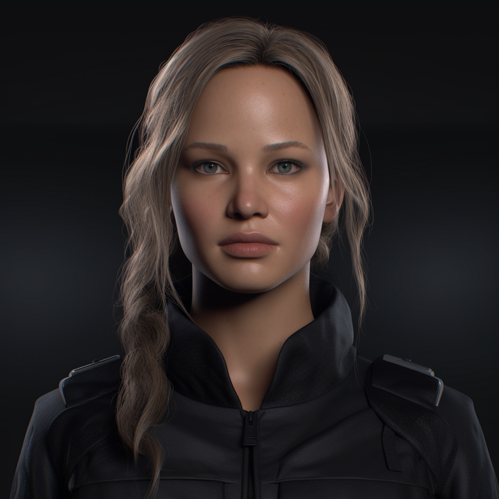 Jennifer Lawrence in all-black agent gear