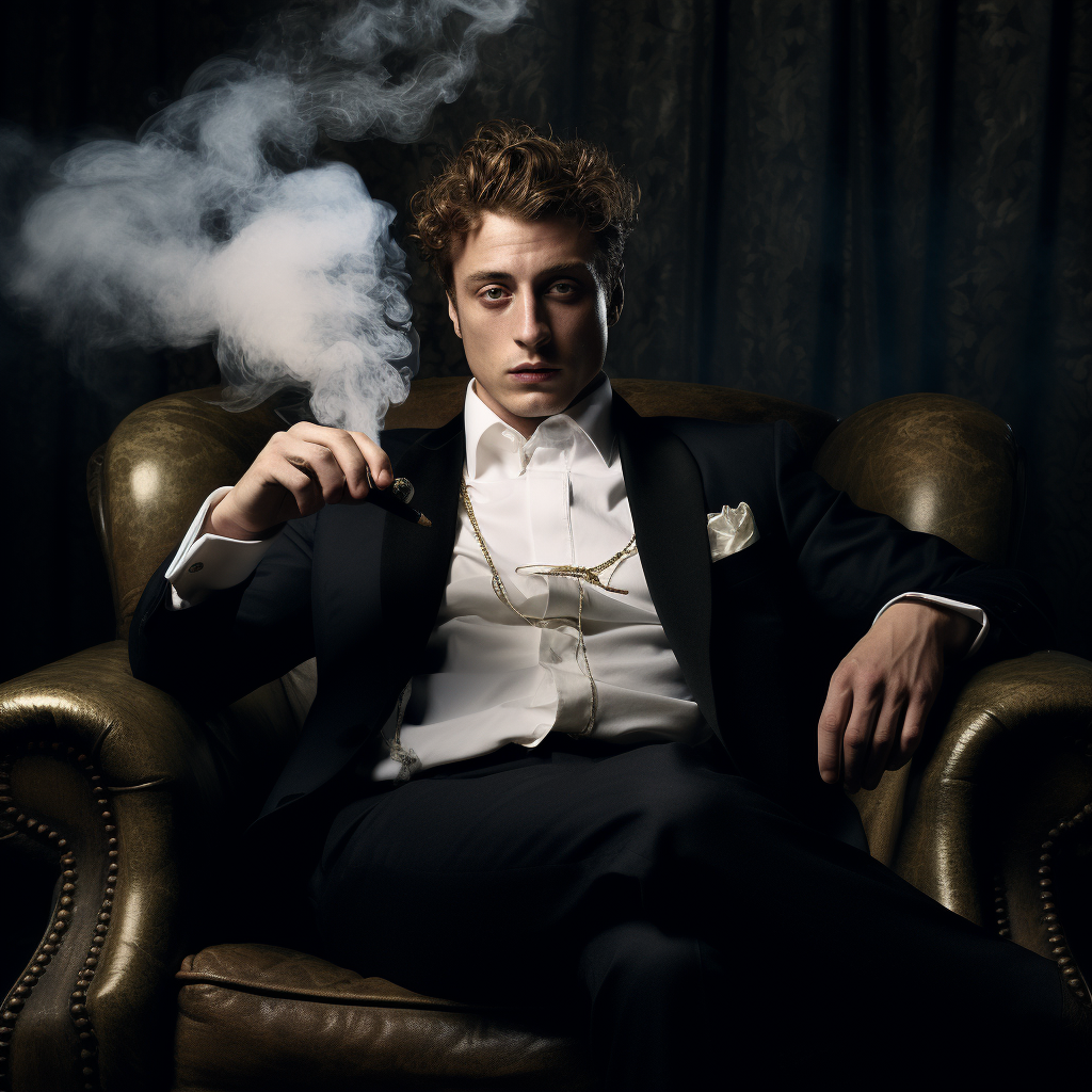 Jeremy Allen White smoking pipe