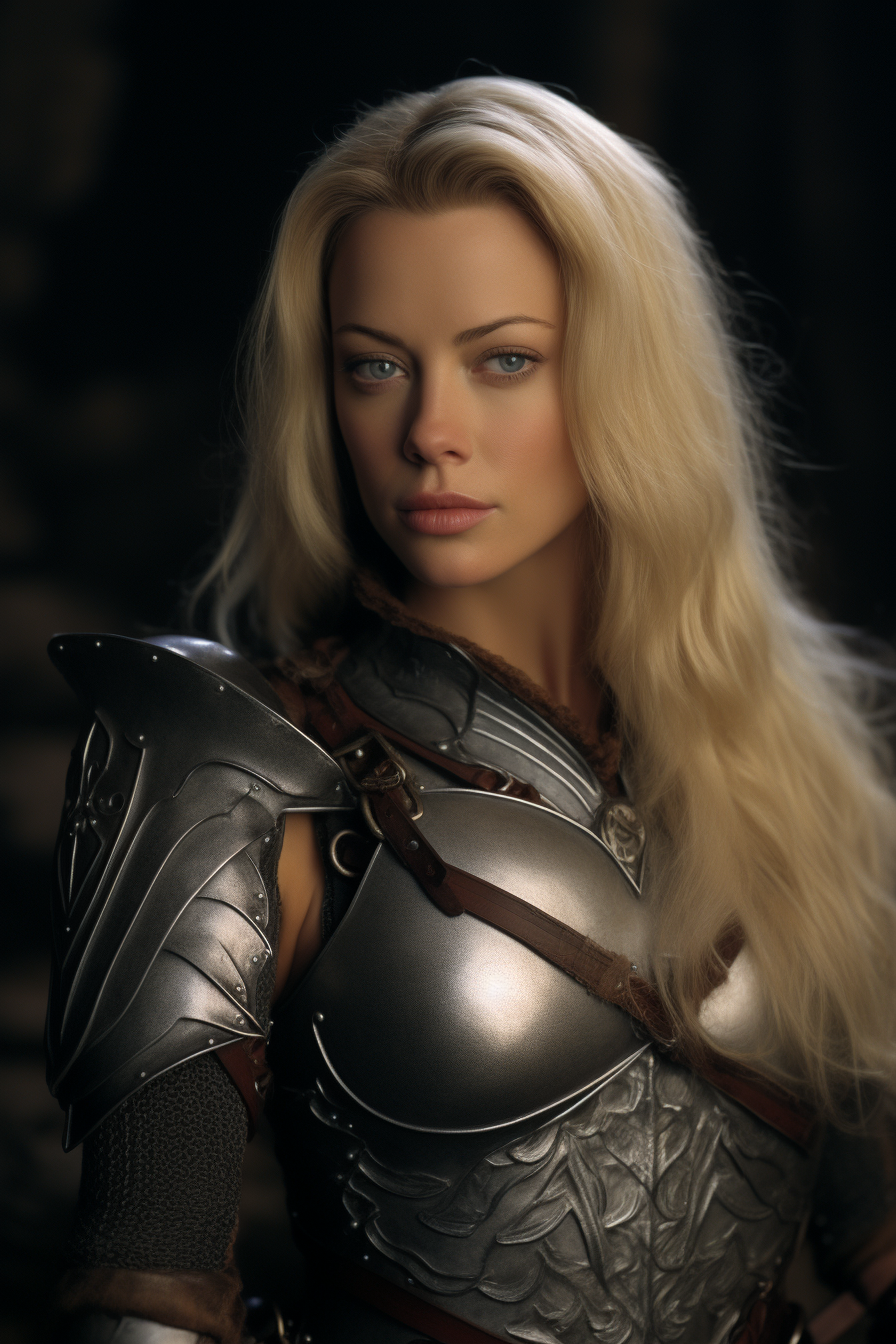 Jeri Ryan in Lord of the Rings fantasy warrior armor