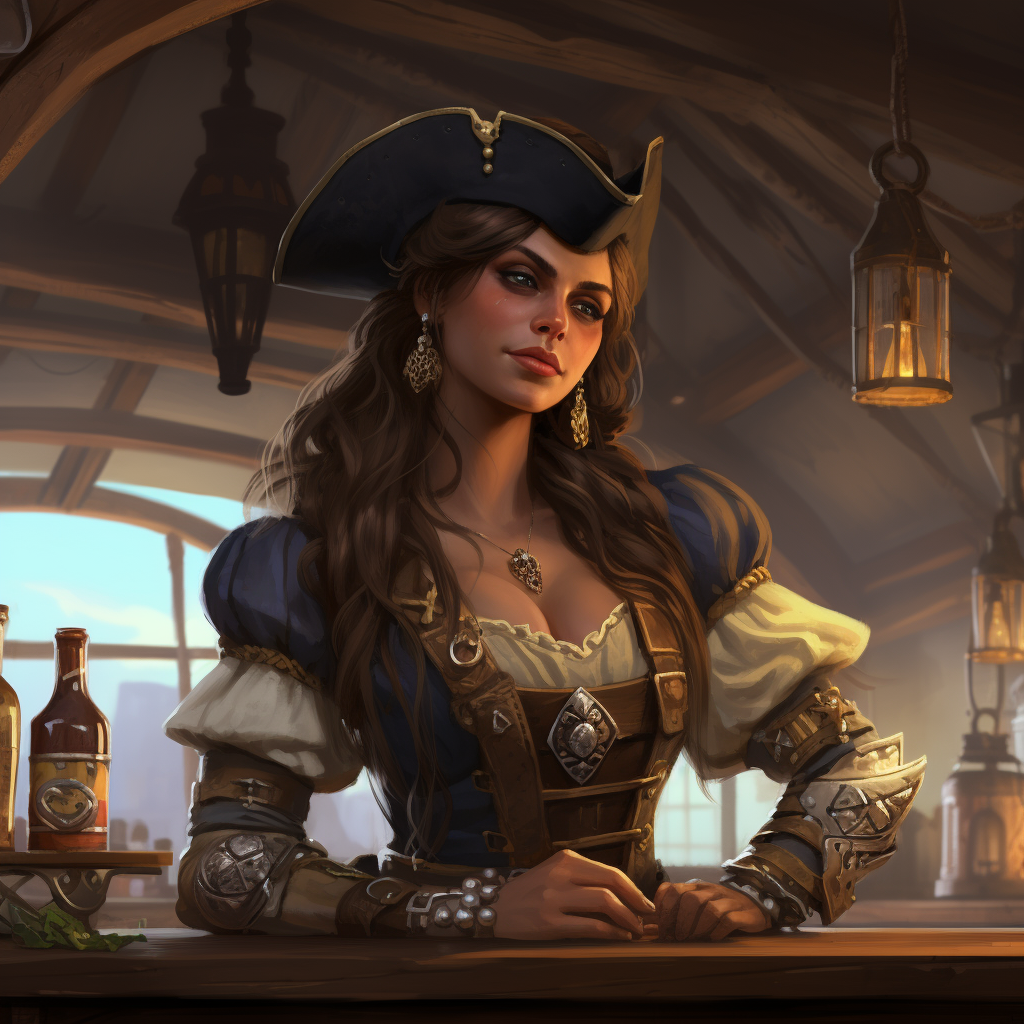 One-eyed pirate tavern-keeper Jessica