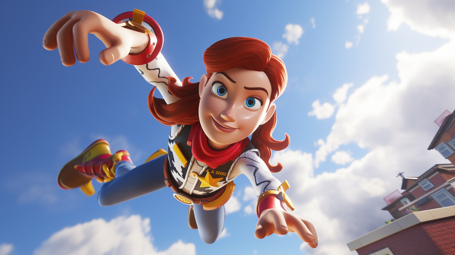 Jessie Toy Story Flying Fortnite Blue Sky Clouds