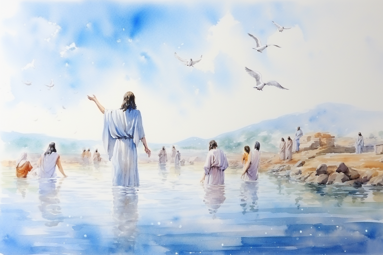 Baptism of Jesus in River Jordan