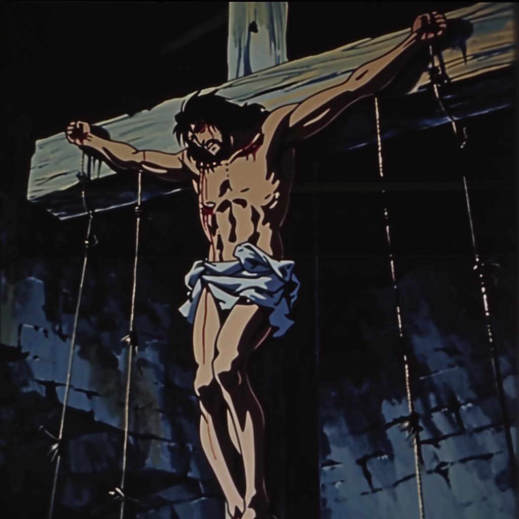 Jesus Christ on Cross Anime