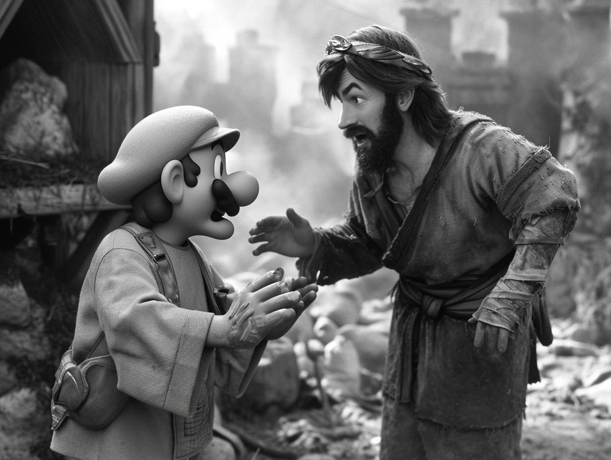 Super Mario healing by Jesus Christ