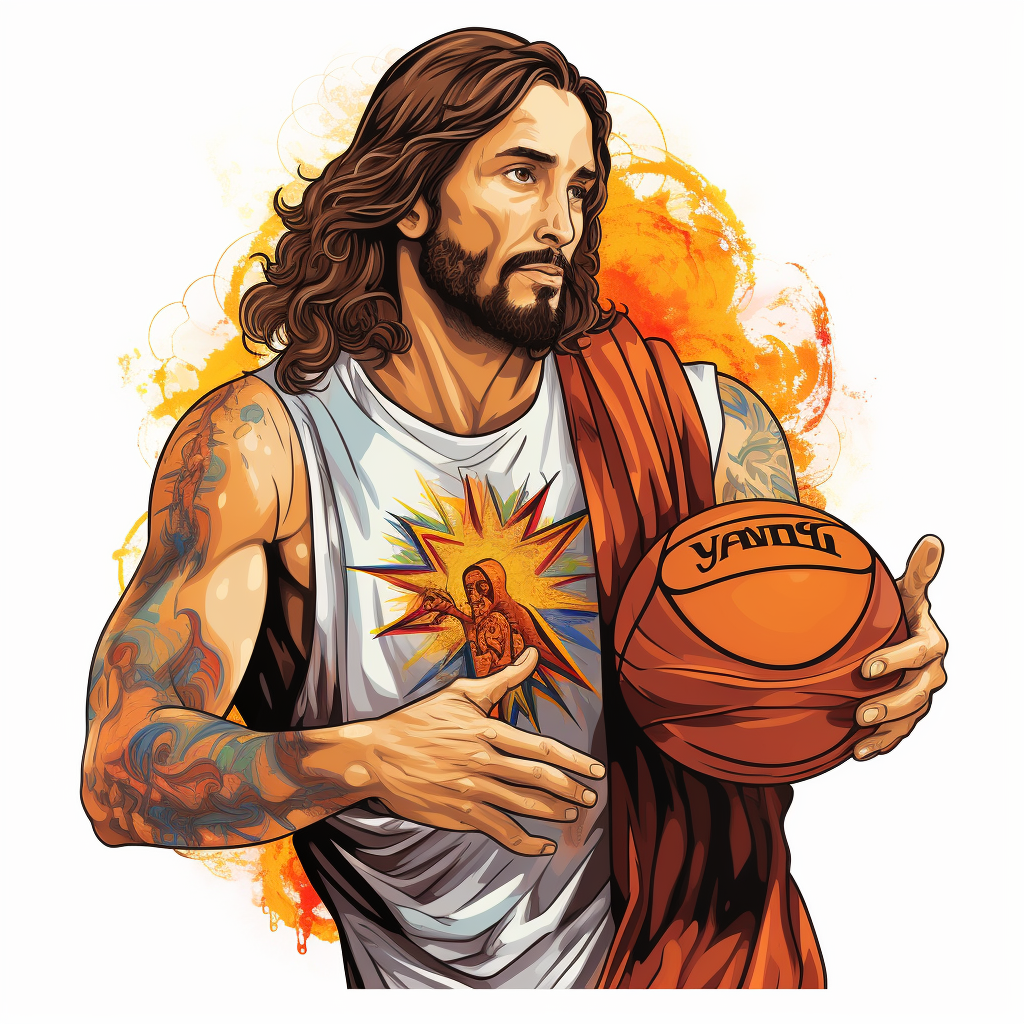 Jesus Christ NBA logo art