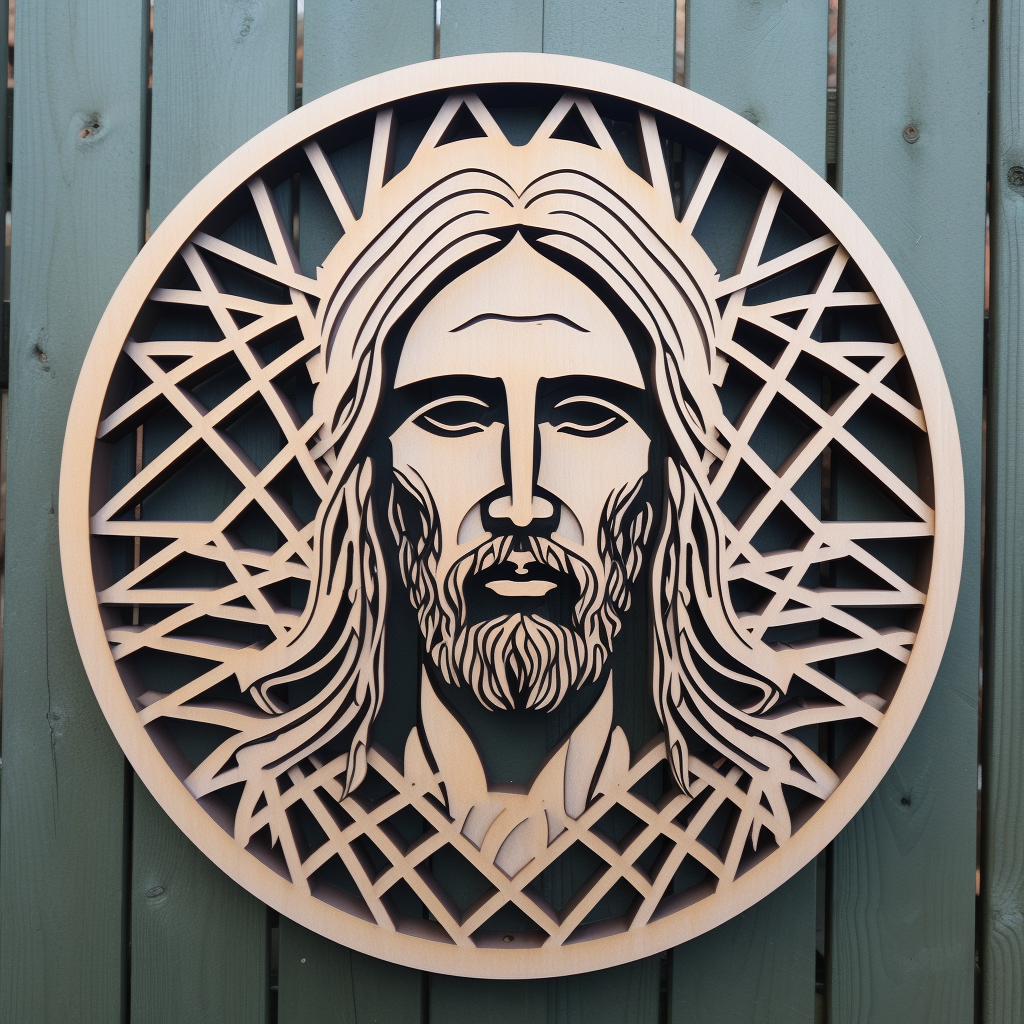 Jesus Christ Stencil Pattern for Laser Cutting