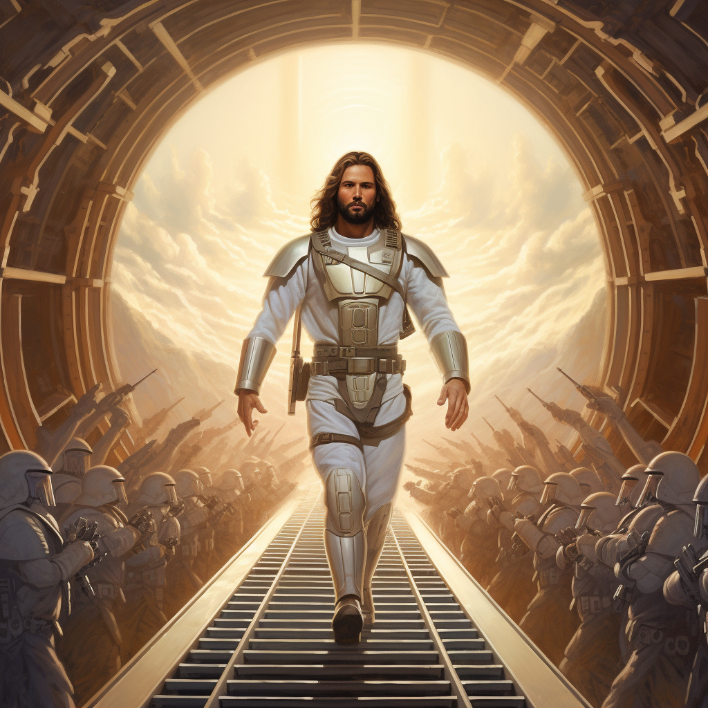 Jesus commander starship Mars bridge officers