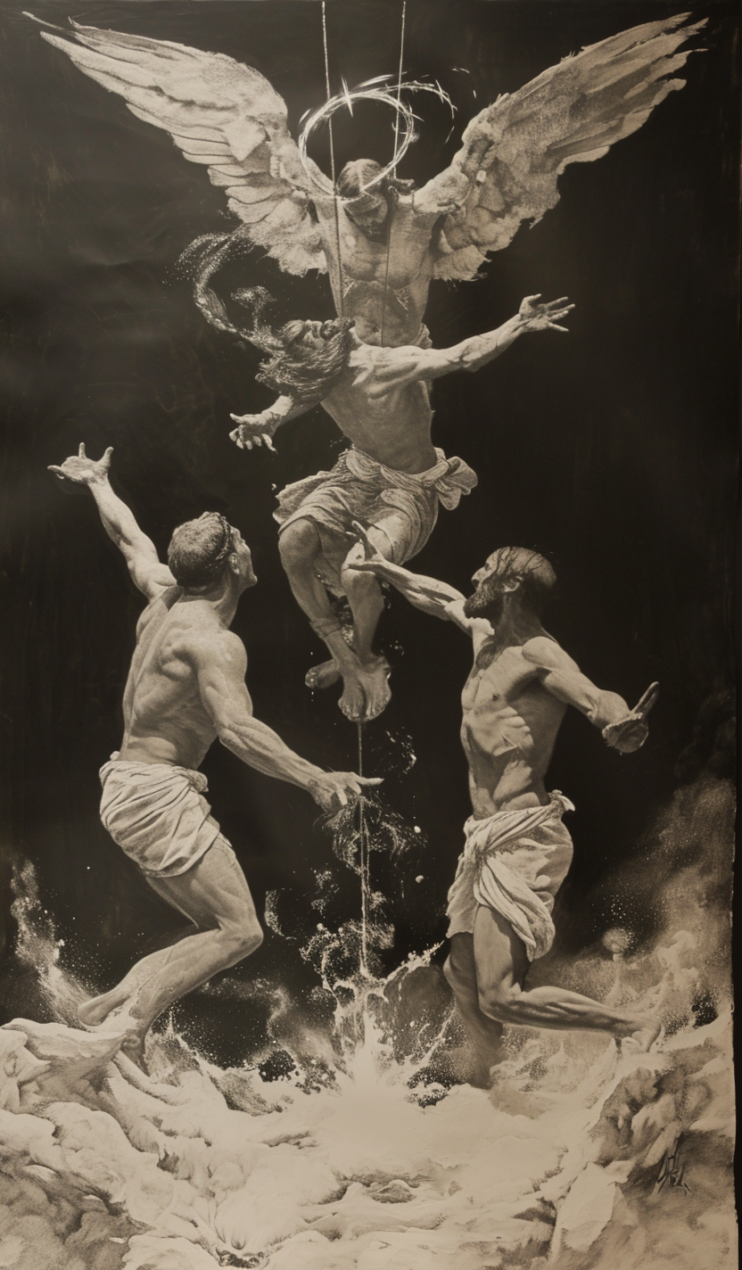 Triade Jesus Devil Angel Peter Caulfield Sidney Sime