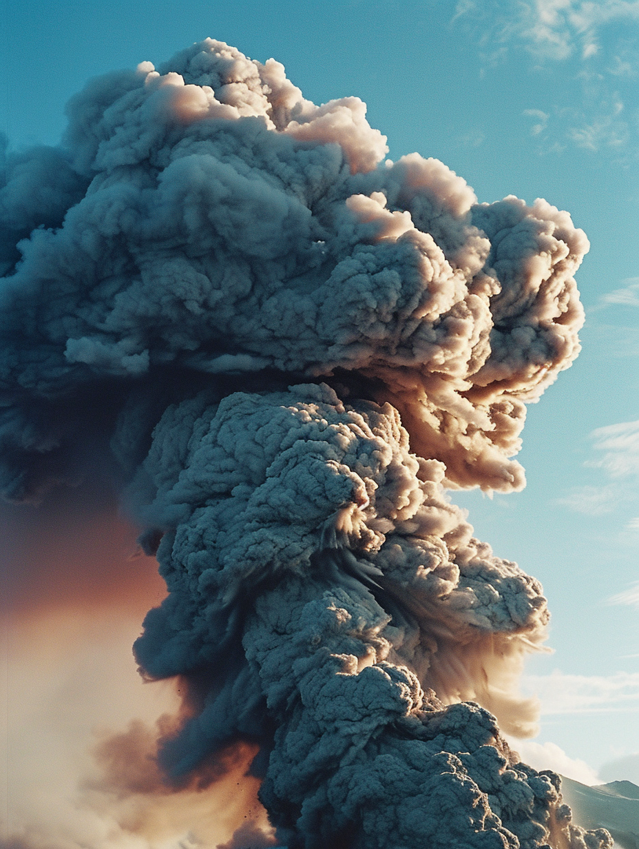 Smoke Rises: Jesus Face in Volcano