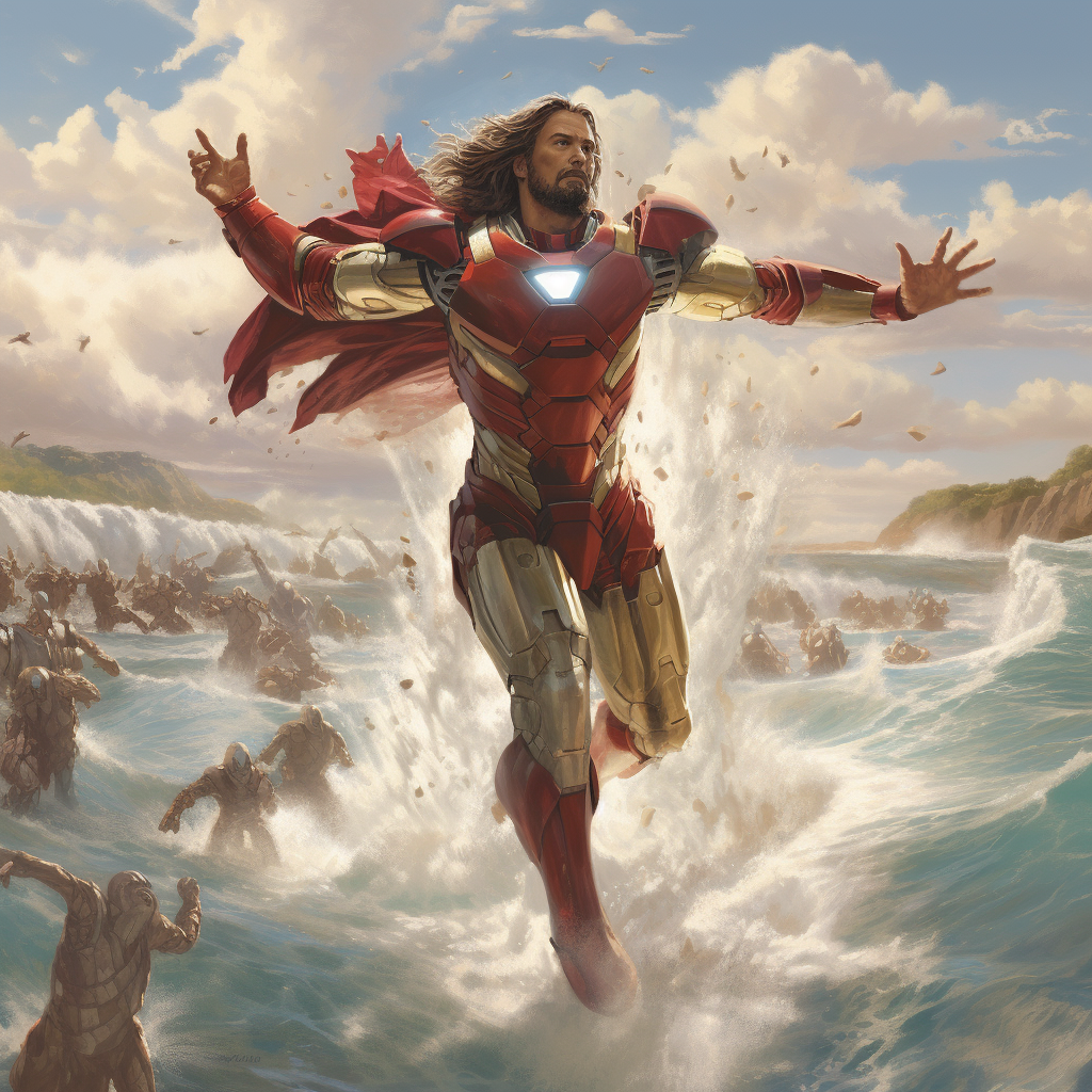 Jesus depicted as Ironman superhero