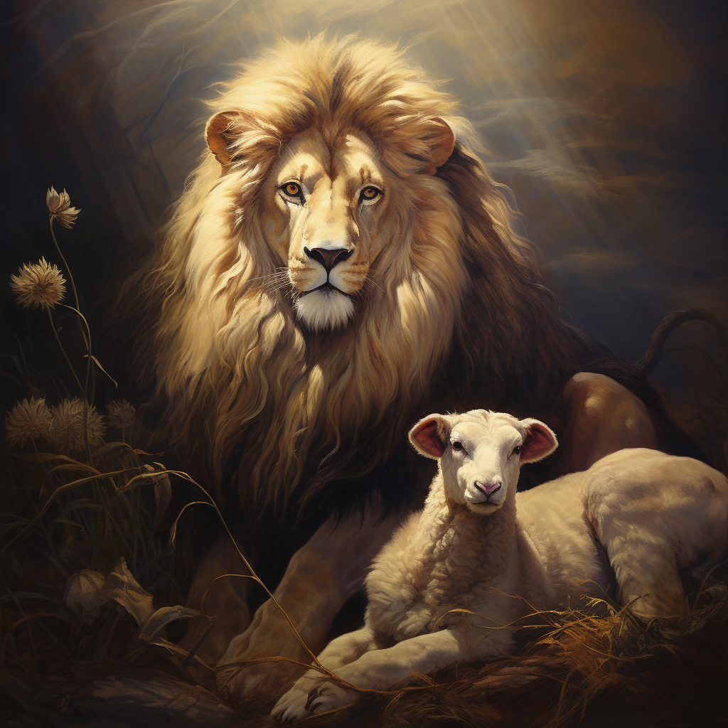 Jesus as Lion and Lamb together