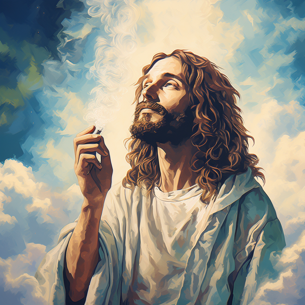 Jesus smoking weed picture