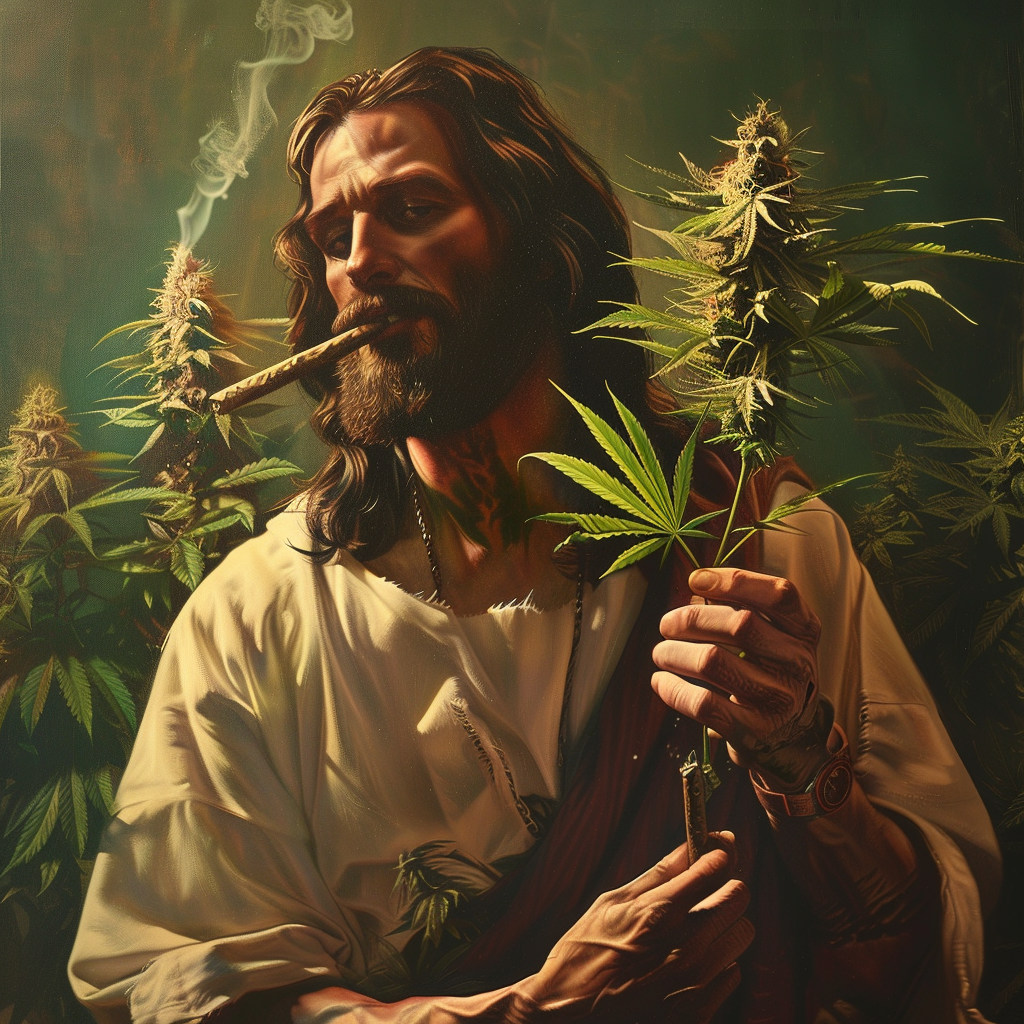 Jesus pot leaf joint photo