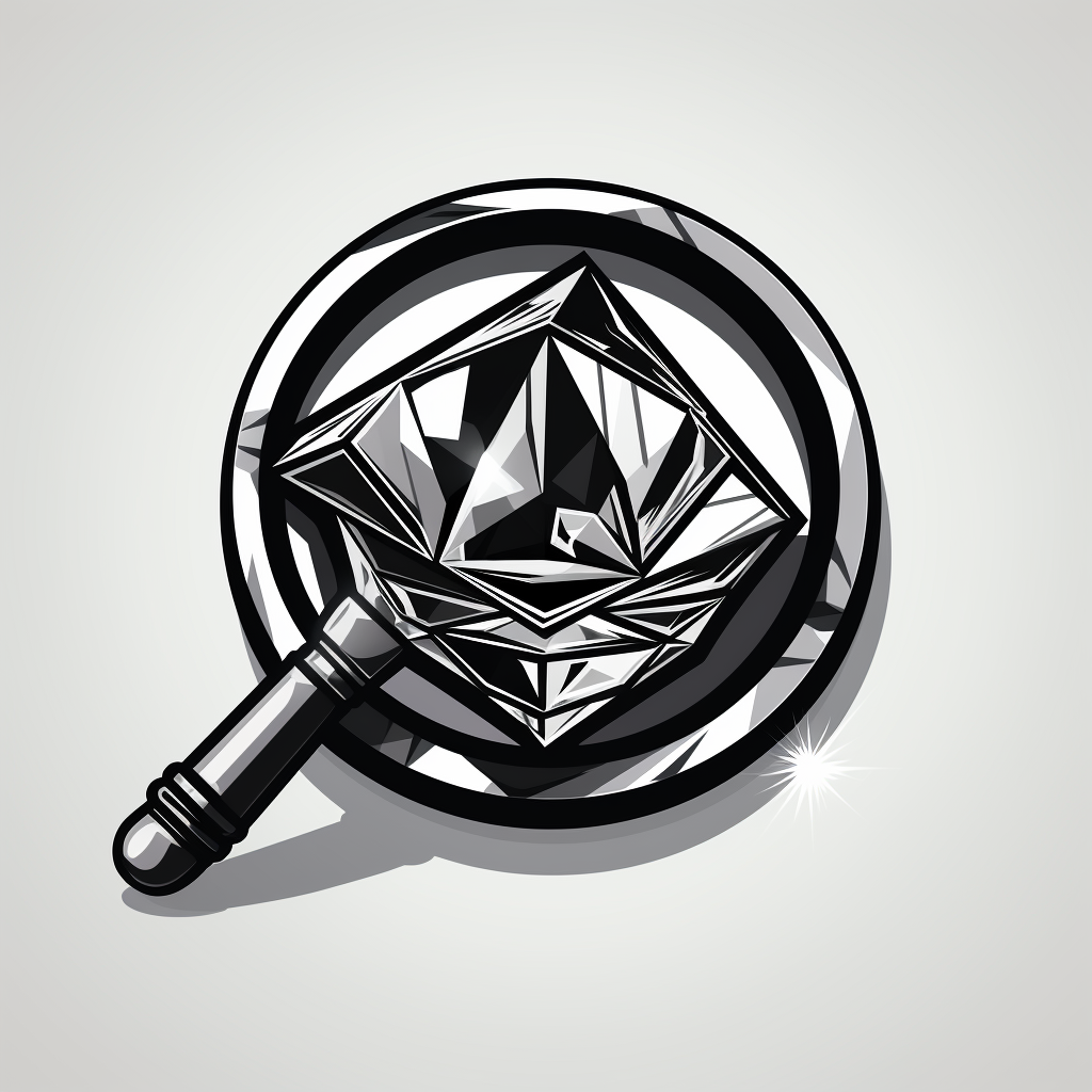 Black and white outline of jeweler's loupe