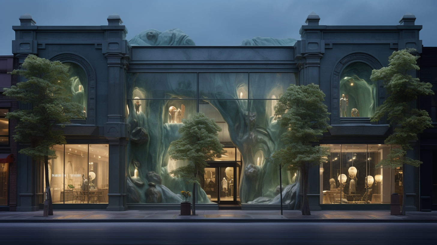 Jewellery store facade with wonder and wilderness