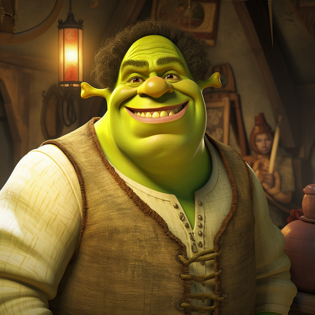 Funny Jewish Shrek Cartoon Illustration