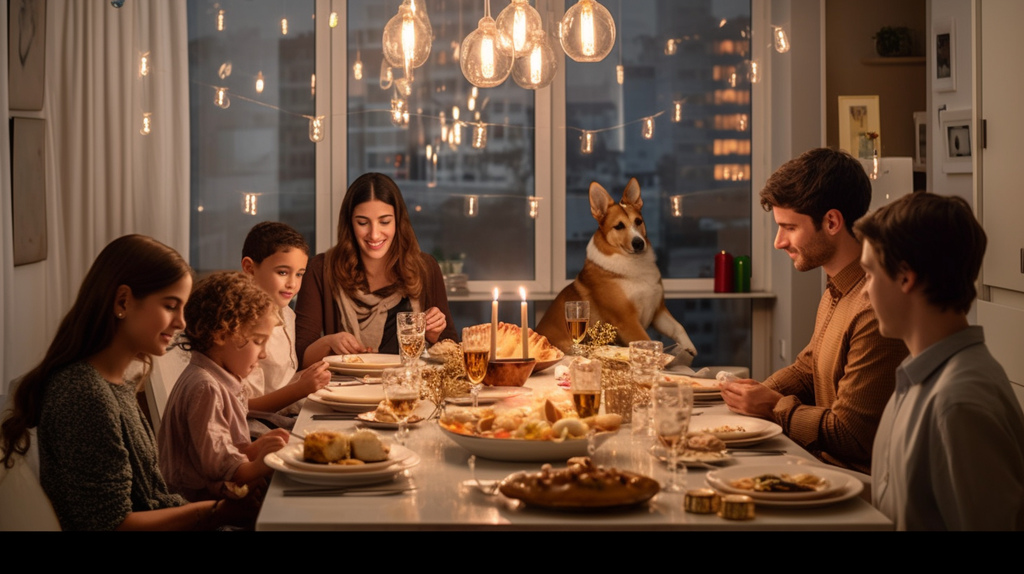 Happy Jewish Family Celebrating Rosh Hashanah