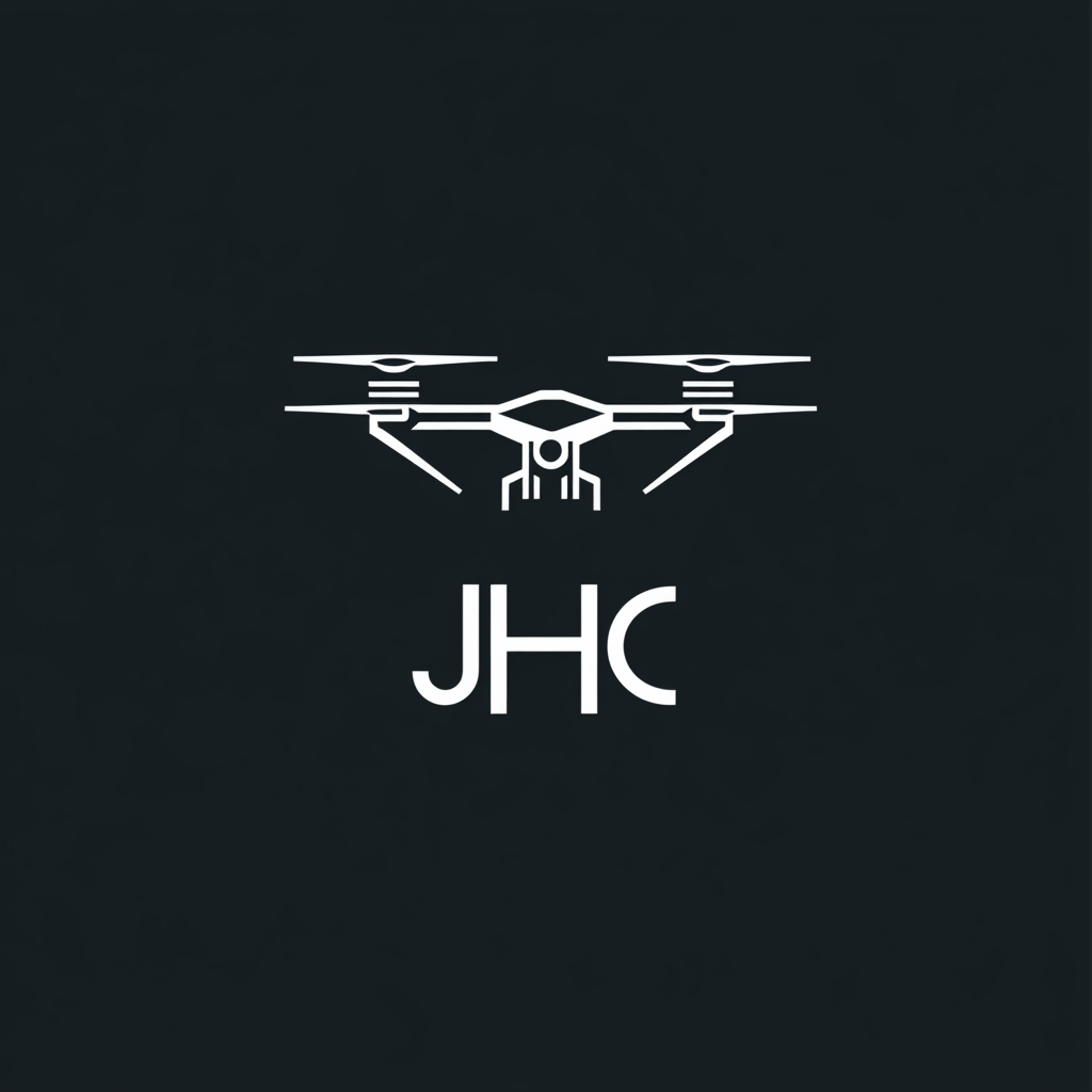 Realistic JHC logo with drones