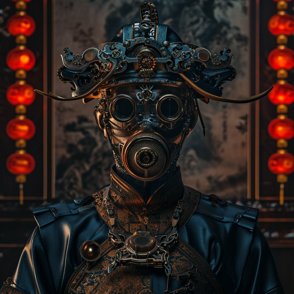 Jiangshi in Surreal Steampunk Dark Mode