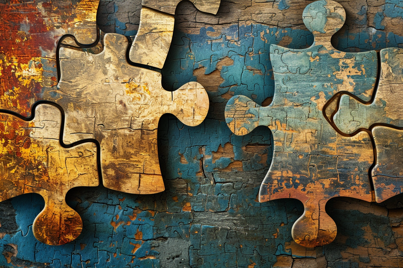 Two jigsaw puzzle pieces connected