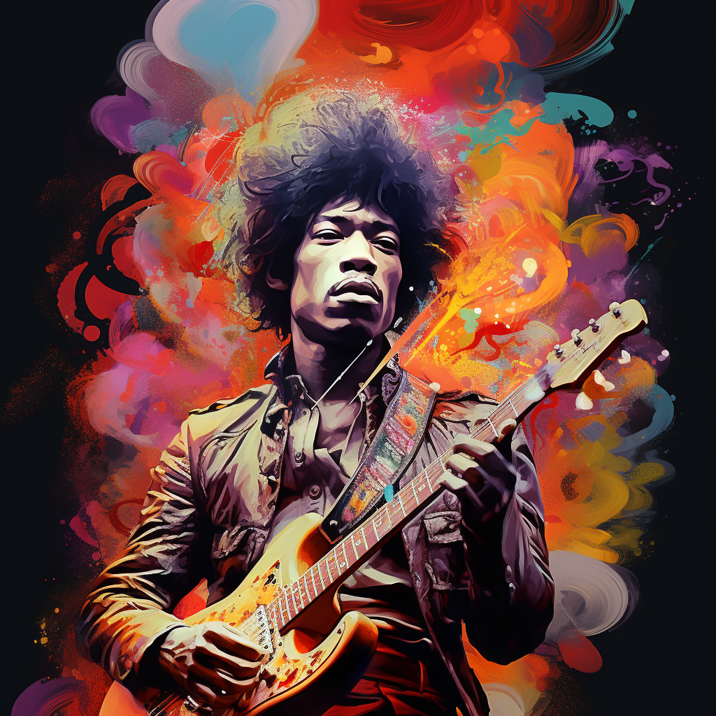 Jimi Hendrix Collage - Iconic Guitarist Art