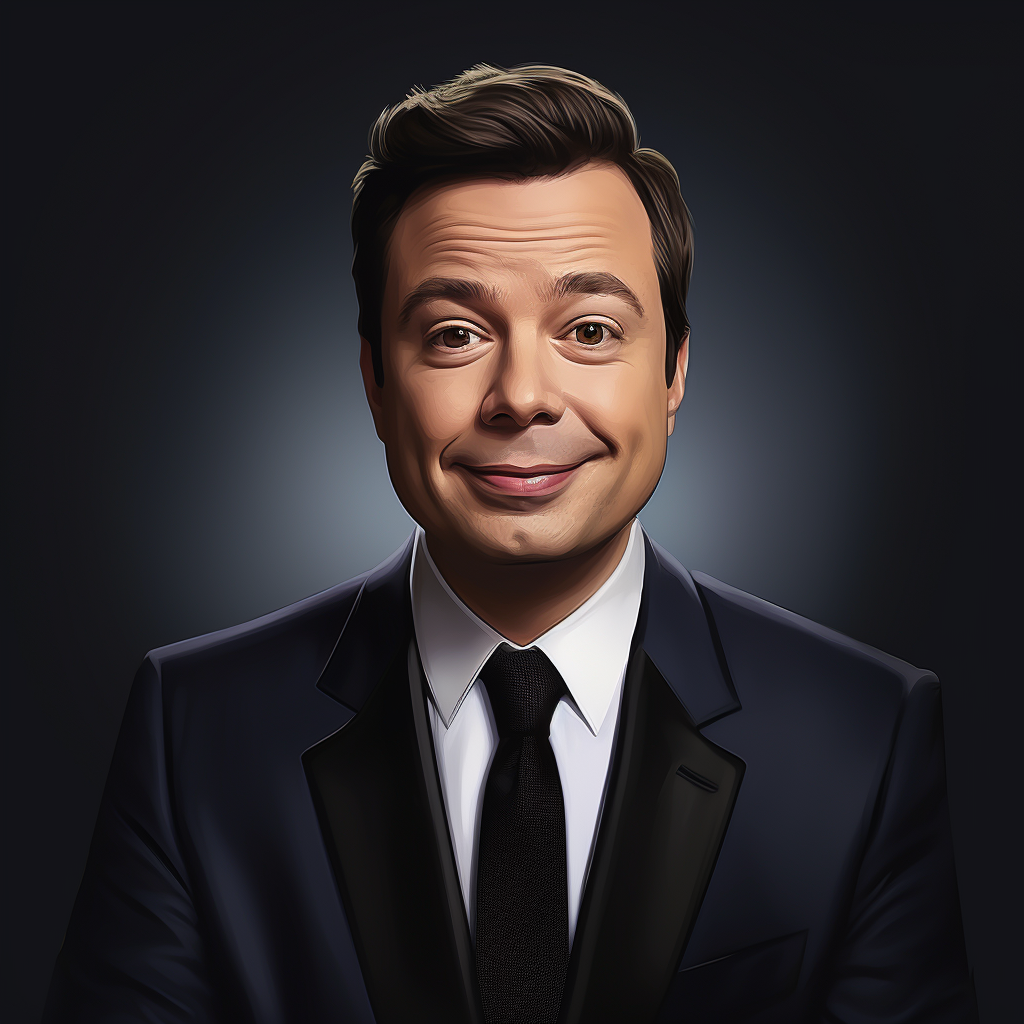 Jimmy Fallon laughing on stage