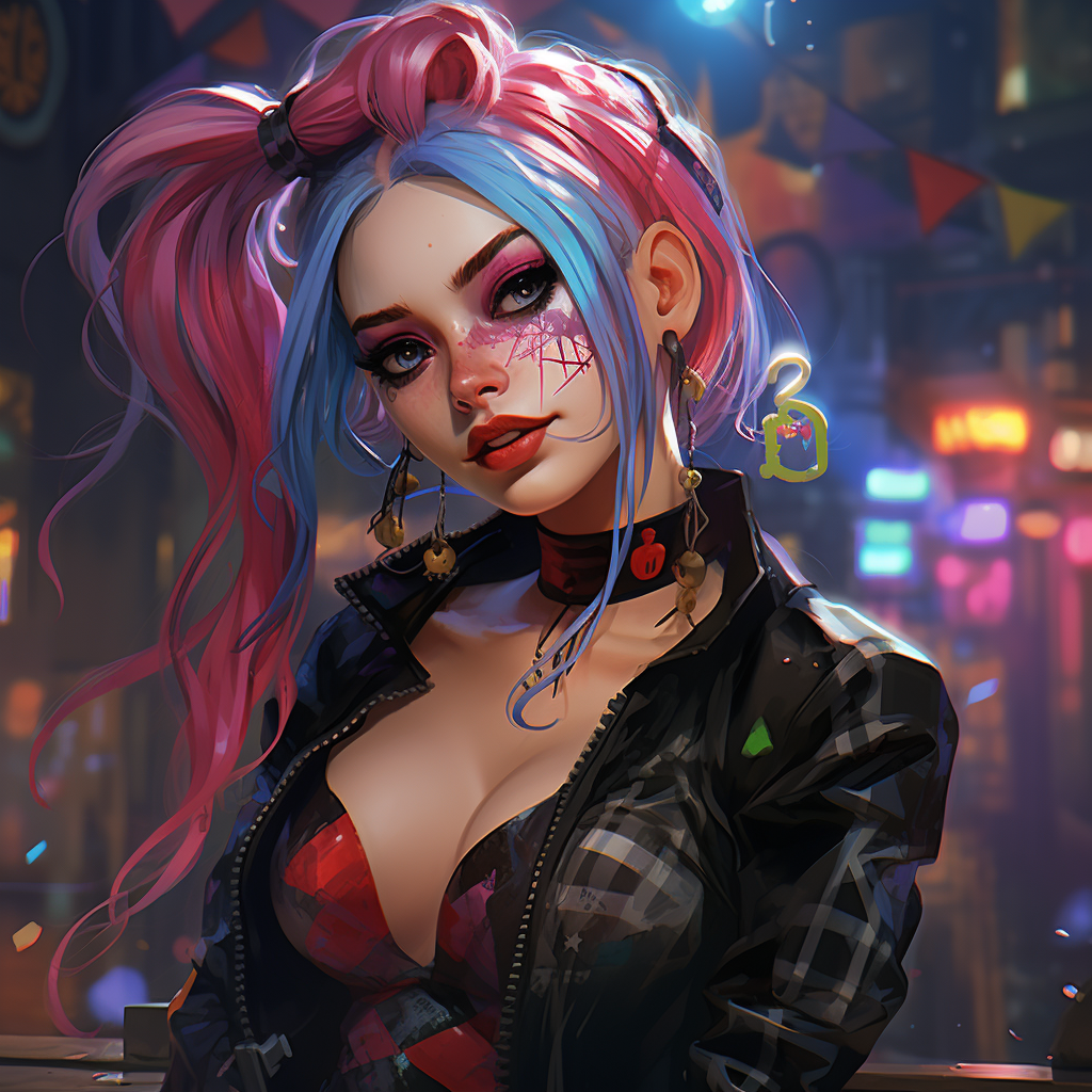 Jinx with Harley Quinn vibes