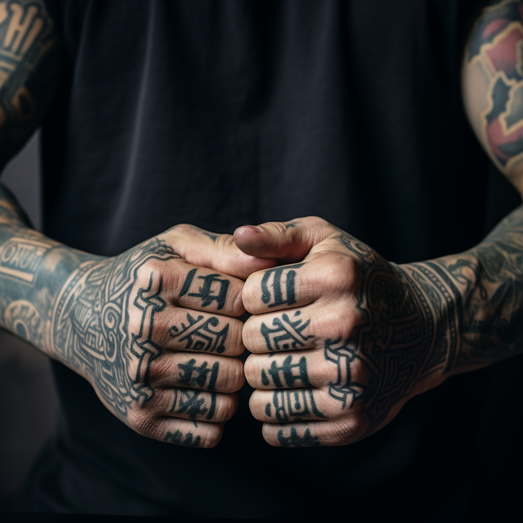 Jiu Jitsu tattoo on clenched fists