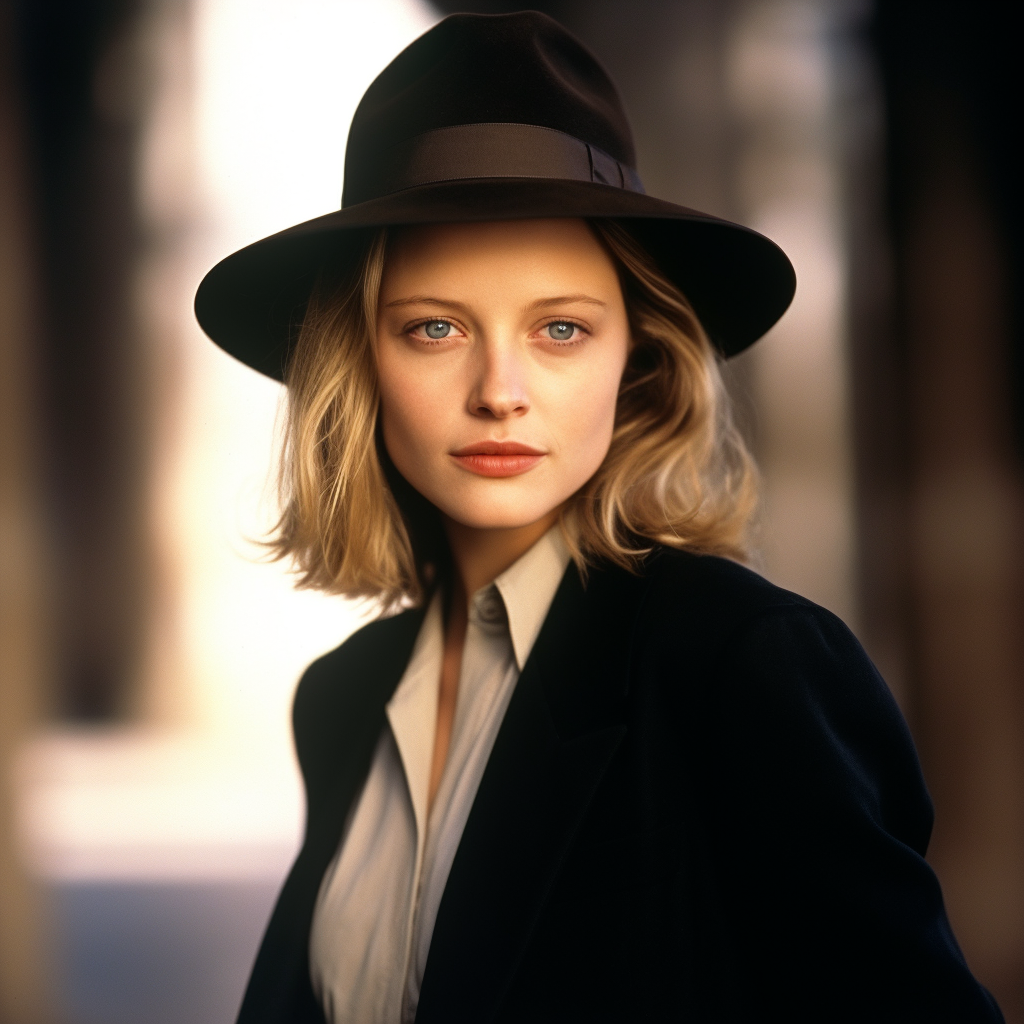 Jodie Foster wearing a Fedora