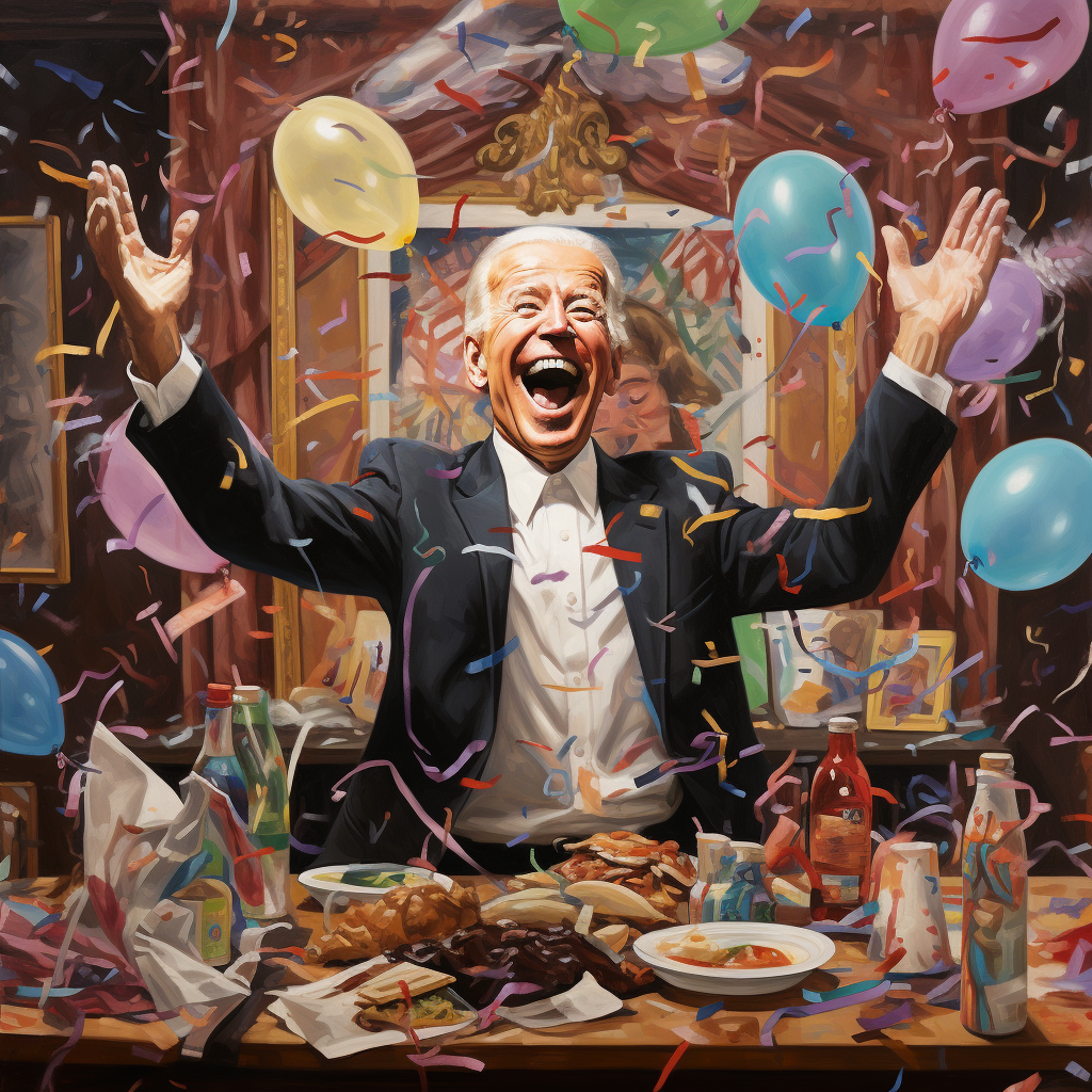 Joe Biden celebrating his victory