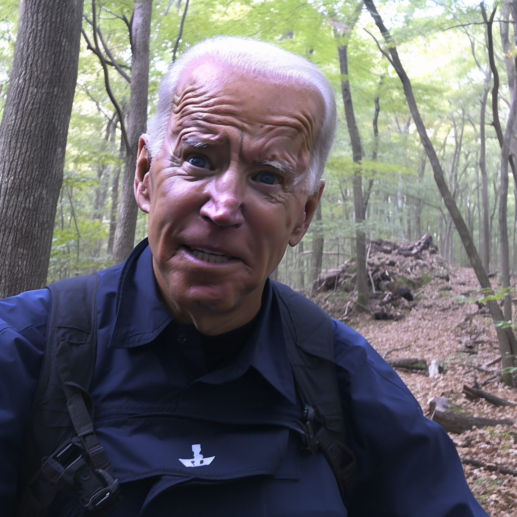 Joe Biden confused in the woods