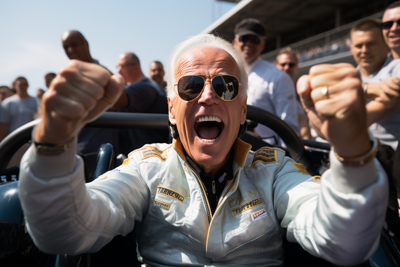 Joe Biden in Formula One Car