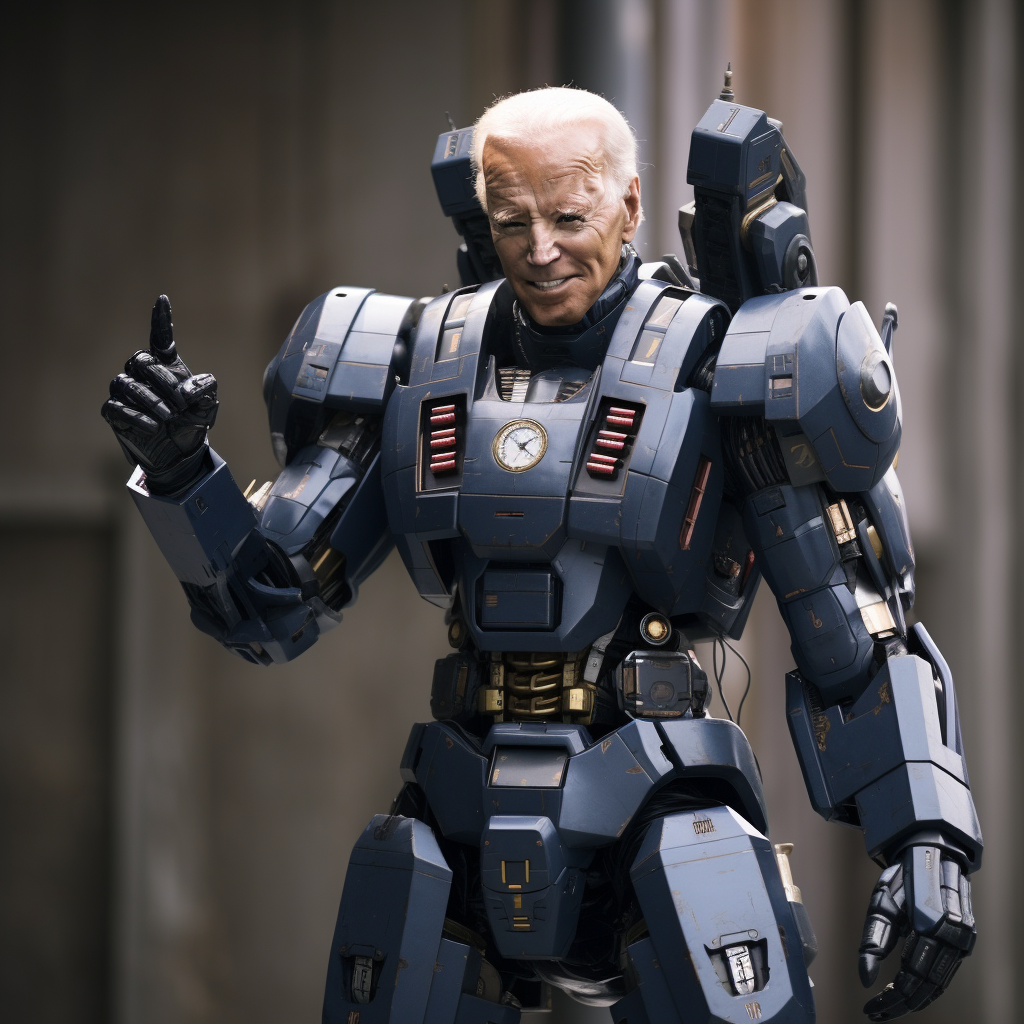 Joe Biden as Gundam Robot