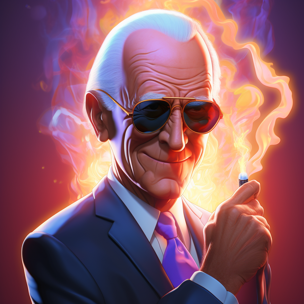 Joe Biden as Rick in animated character design