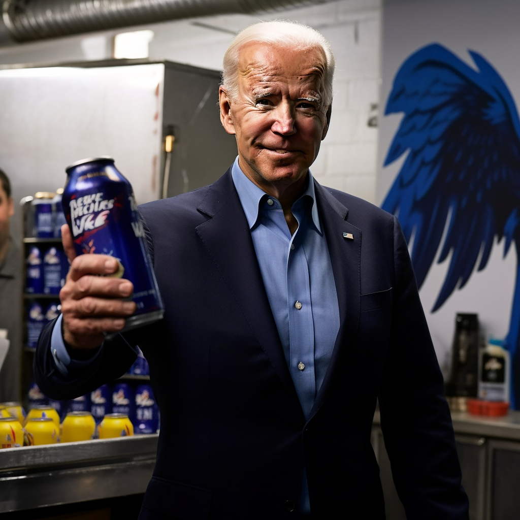 Joe Biden with Wings from Drinking Red Bull