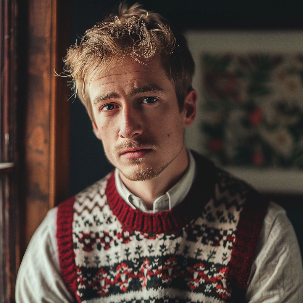 Young man in sweater vest