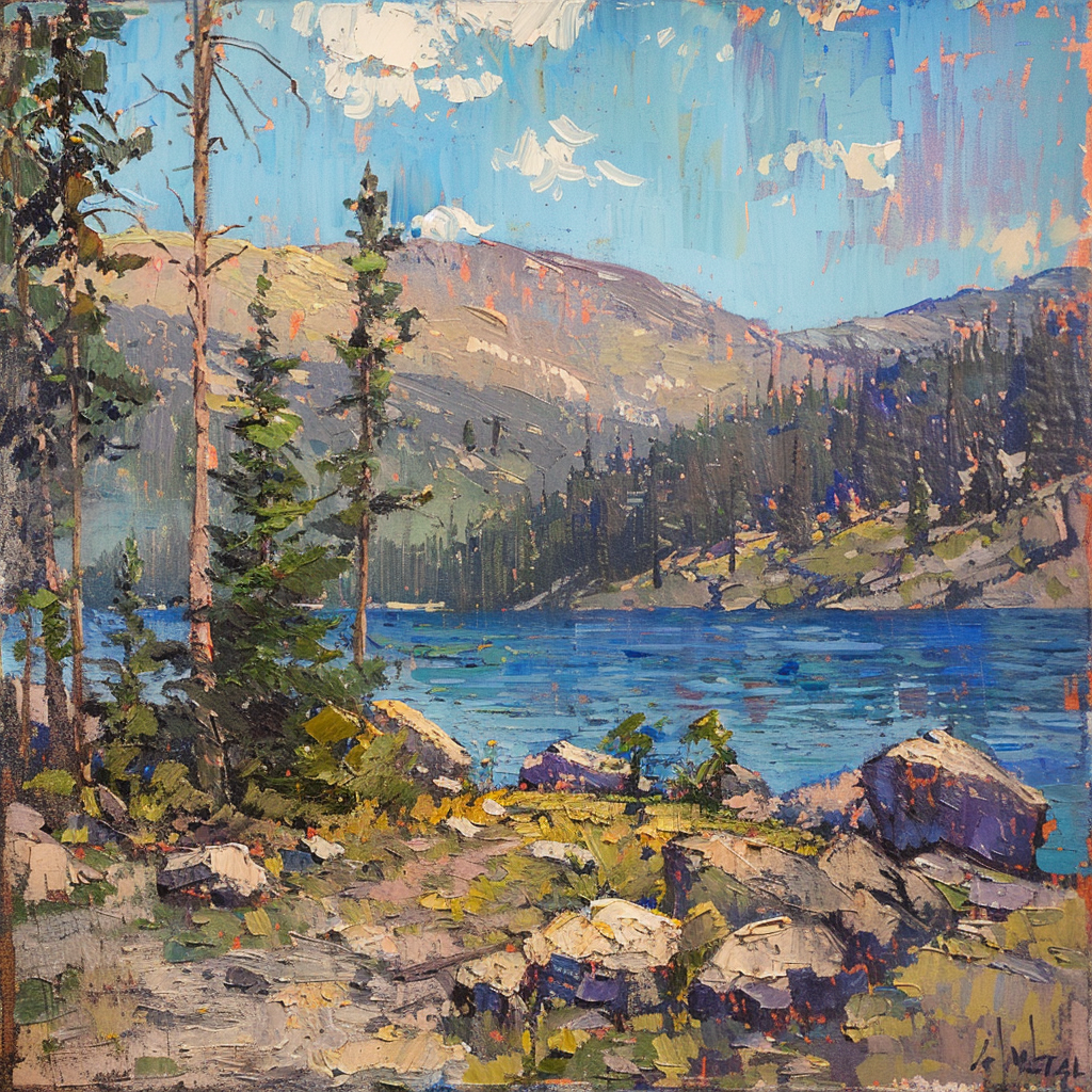 Bear Lake Rocky Mountain Painting