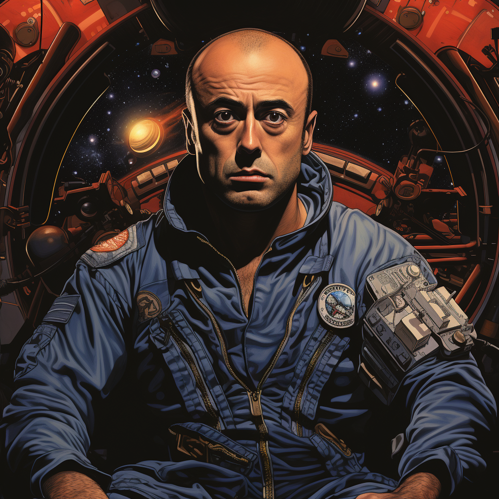 Joe Rogan depicted in Katsuhiro Otomo's style