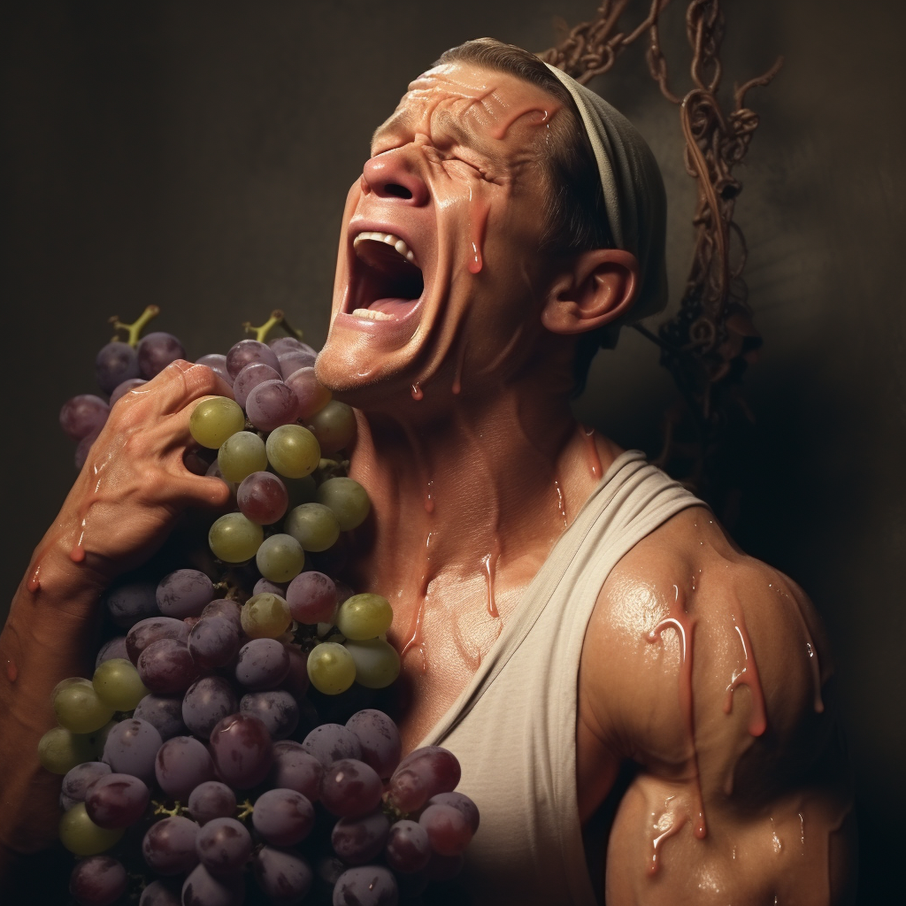 John Cena eating grapes and crying