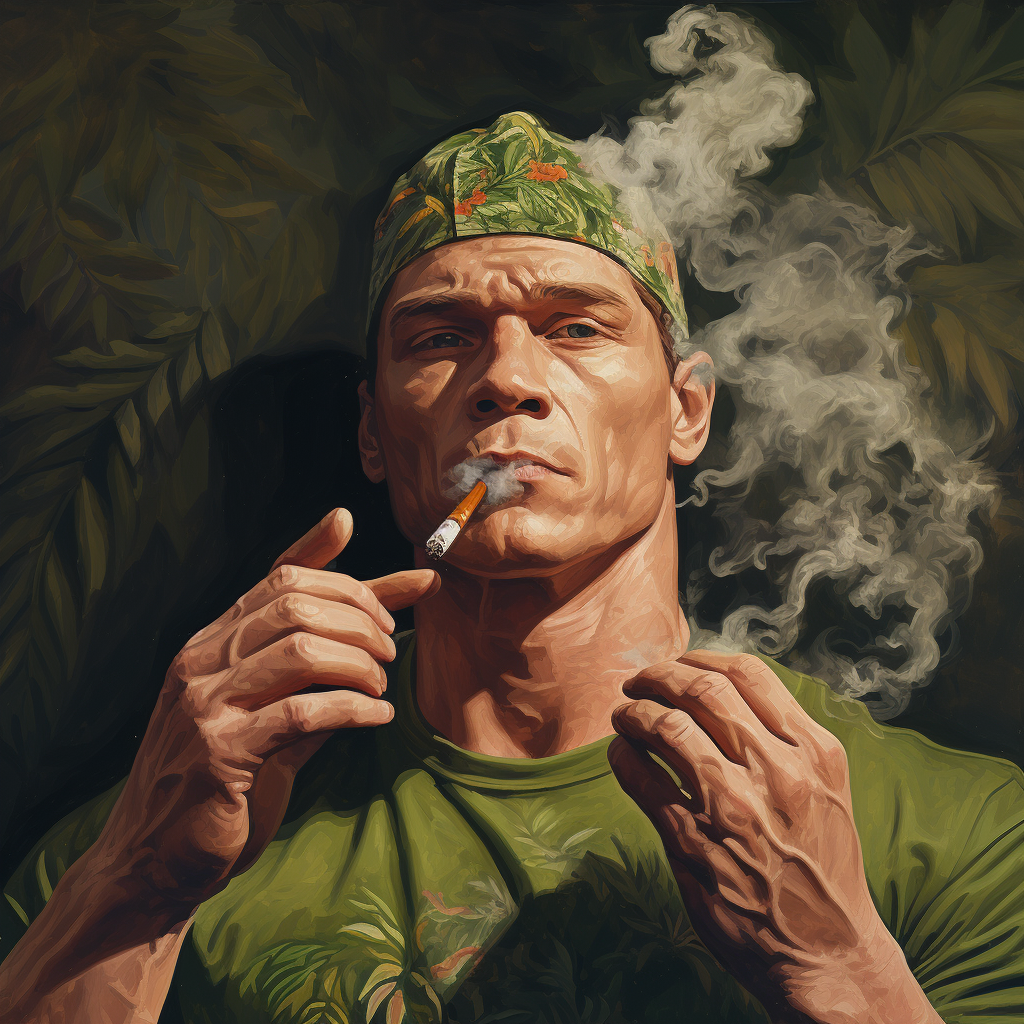 John Cena smoking weed photo