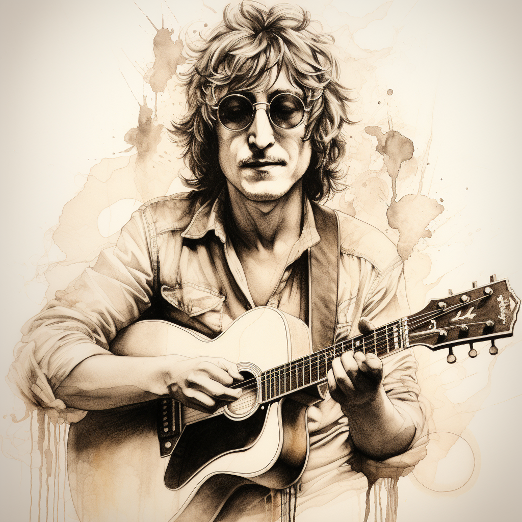 Pencil Doodling by John Lennon composing Imagine