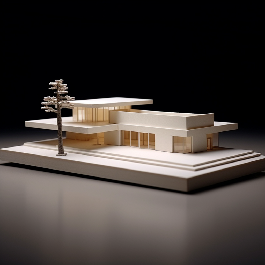 Simple architectural house model in John Pawson style