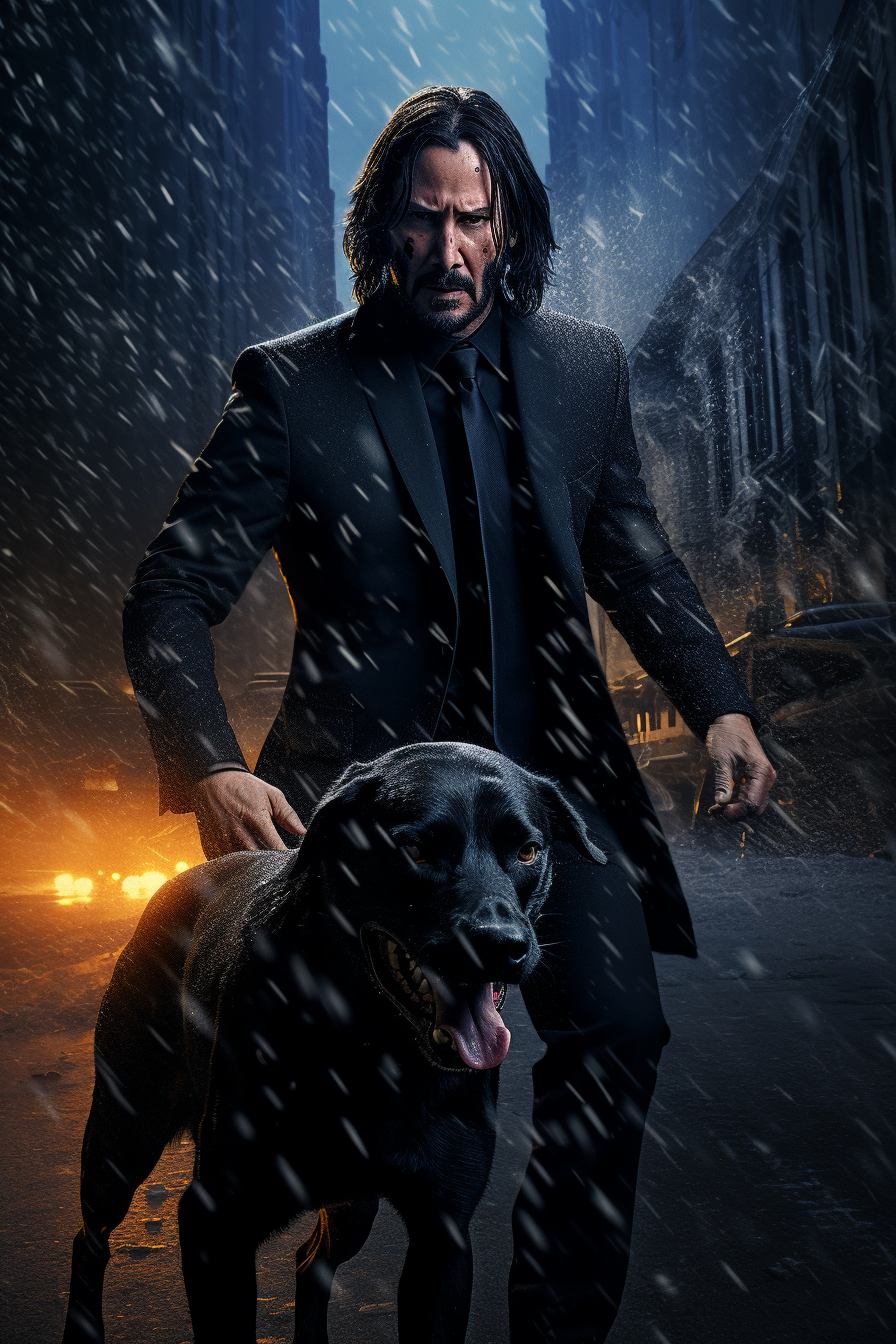 John Wick and Neo engaged in an intense fight