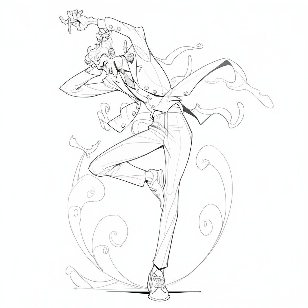 Coloring page of Jojos Bizarre Adventure dance