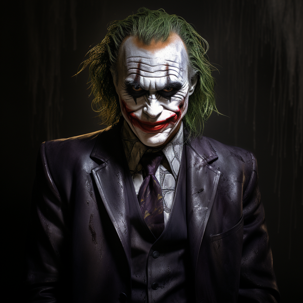 Hyper realistic cinematic image of the Joker