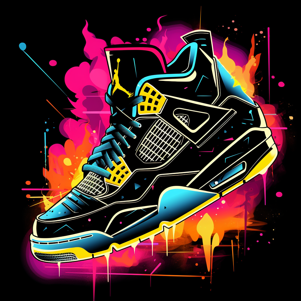 Vibrant Jordan 4 Thunder Silhouette