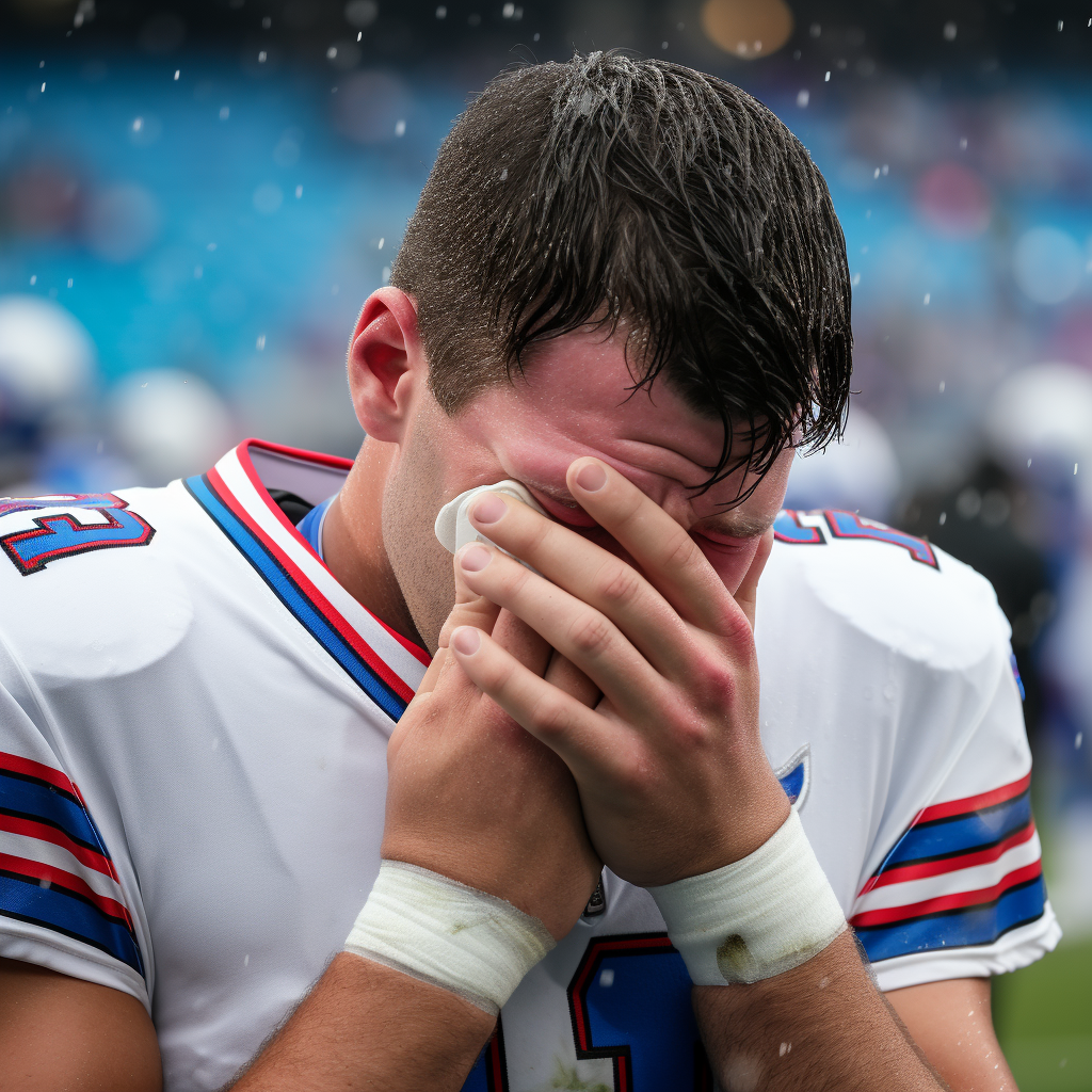 Distraught Josh Allen Crying Tears After Loss