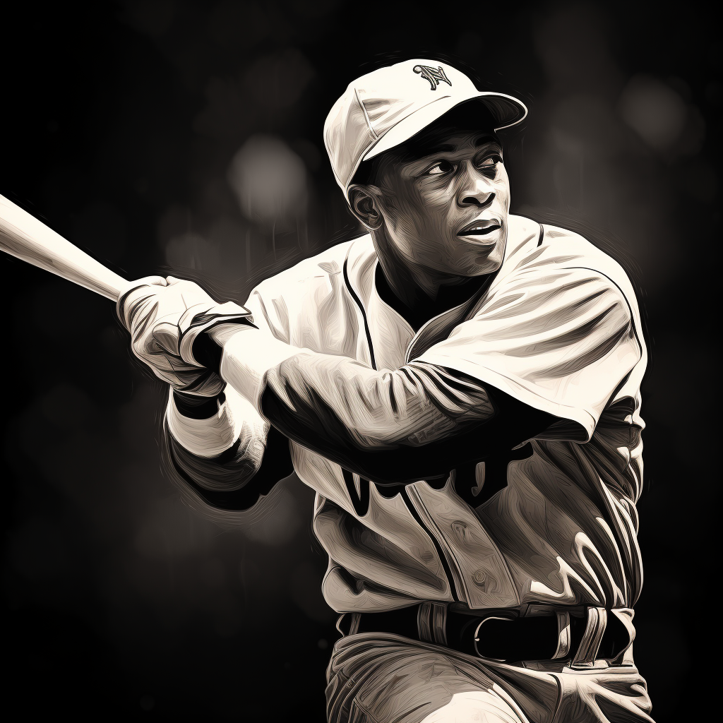 Josh Gibson Swinging Homeroomroom - Black and White Photo